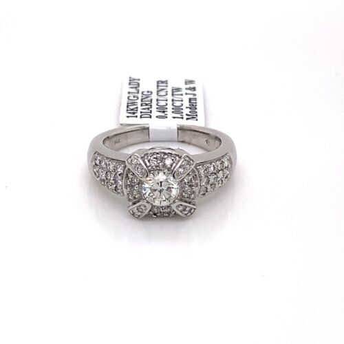 14kt White Gold 1.00 CT Diamond Ladies Ring, 5.3g, Size 5.25
