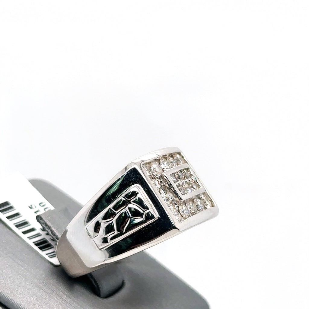 10k White Gold 1.00CT Diamond Men's Wedding Band, 6.6g, Size 10.25, S14645