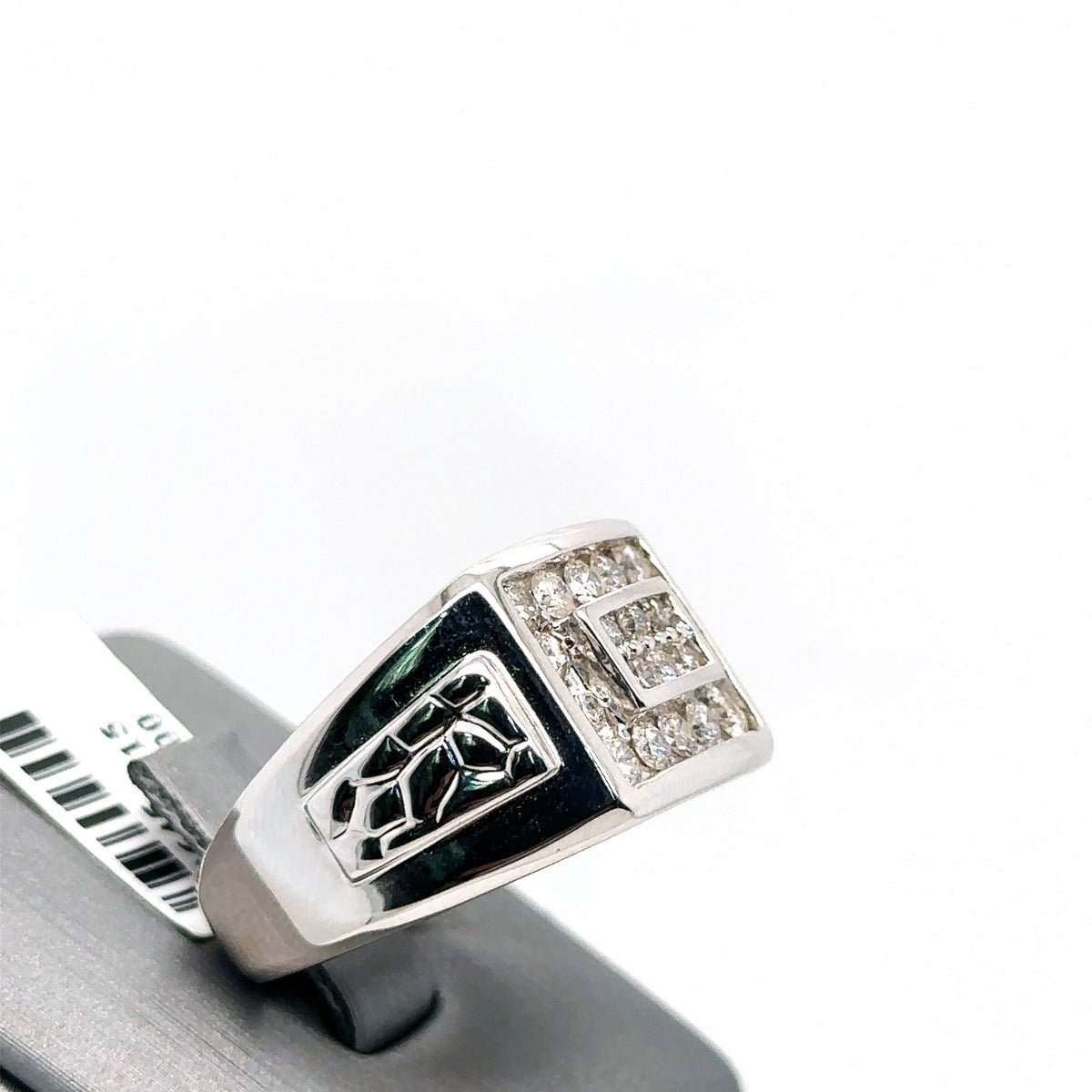 10k White Gold 1.00CT Diamond Men's Wedding Band, 6.6g, Size 10.25, S14645