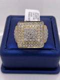 14k Yellow Gold 5.25 CT Diamond Men's Ring, 18.6g, Size 10.5
