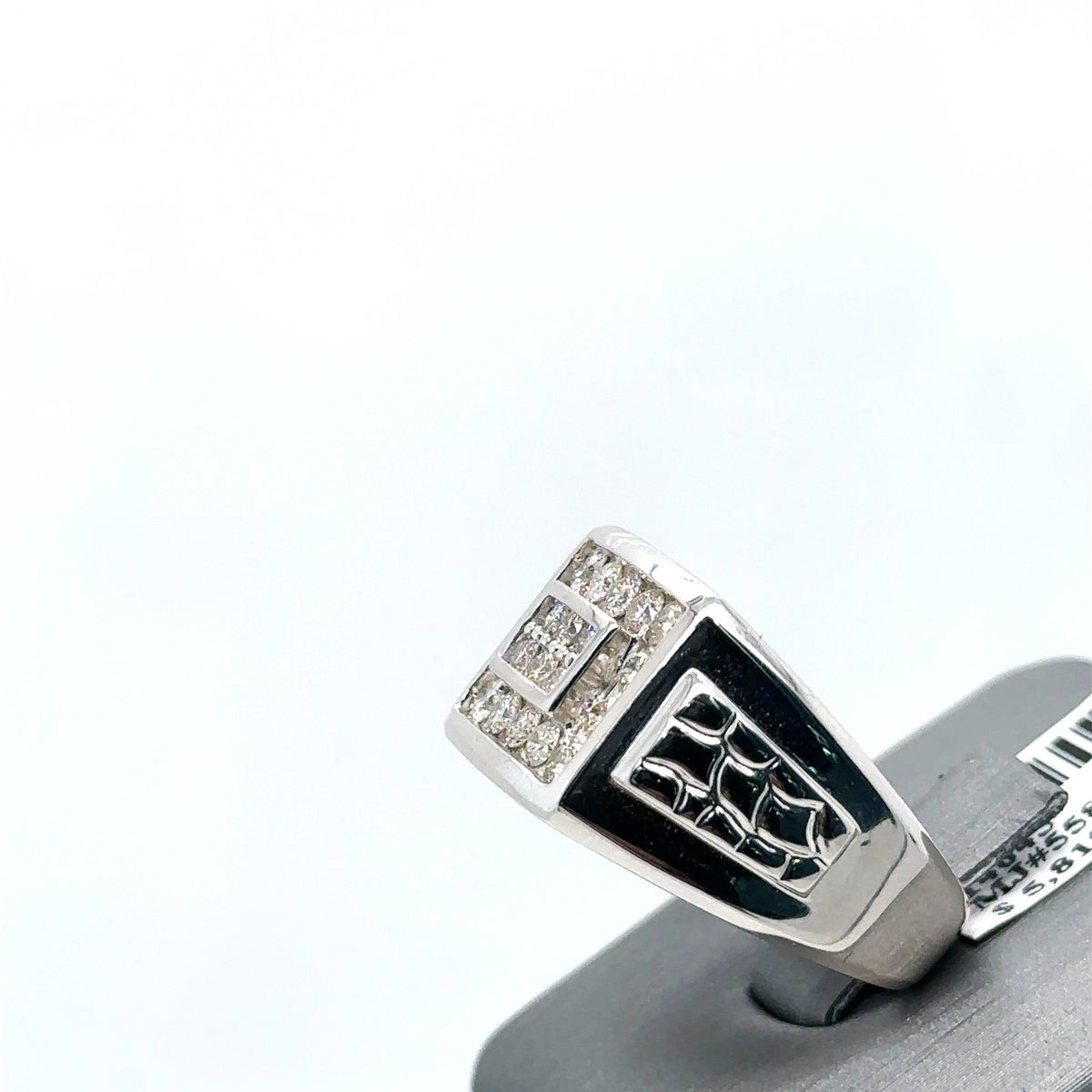 10k White Gold 1.00CT Diamond Men's Wedding Band, 6.6g, Size 10.25, S14645