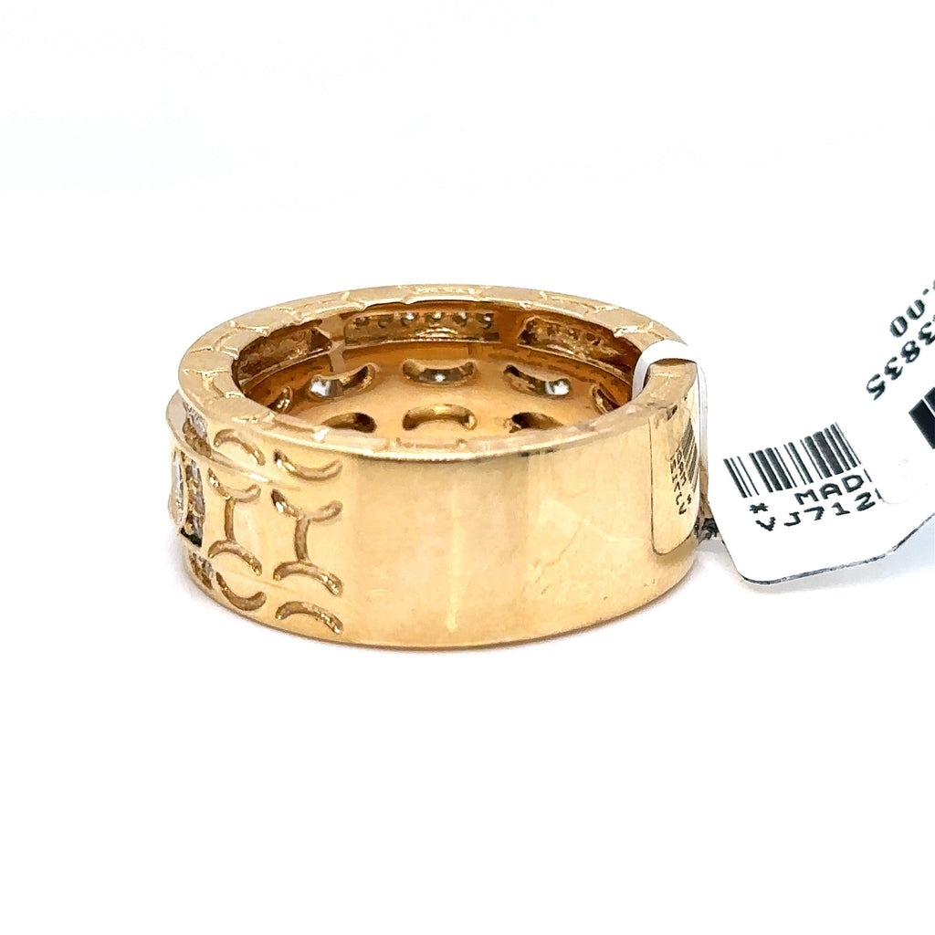14k Yellow Gold 2.50 CT Diamond Men's Wedding Band, 18.8g, Size 10.5, S107148