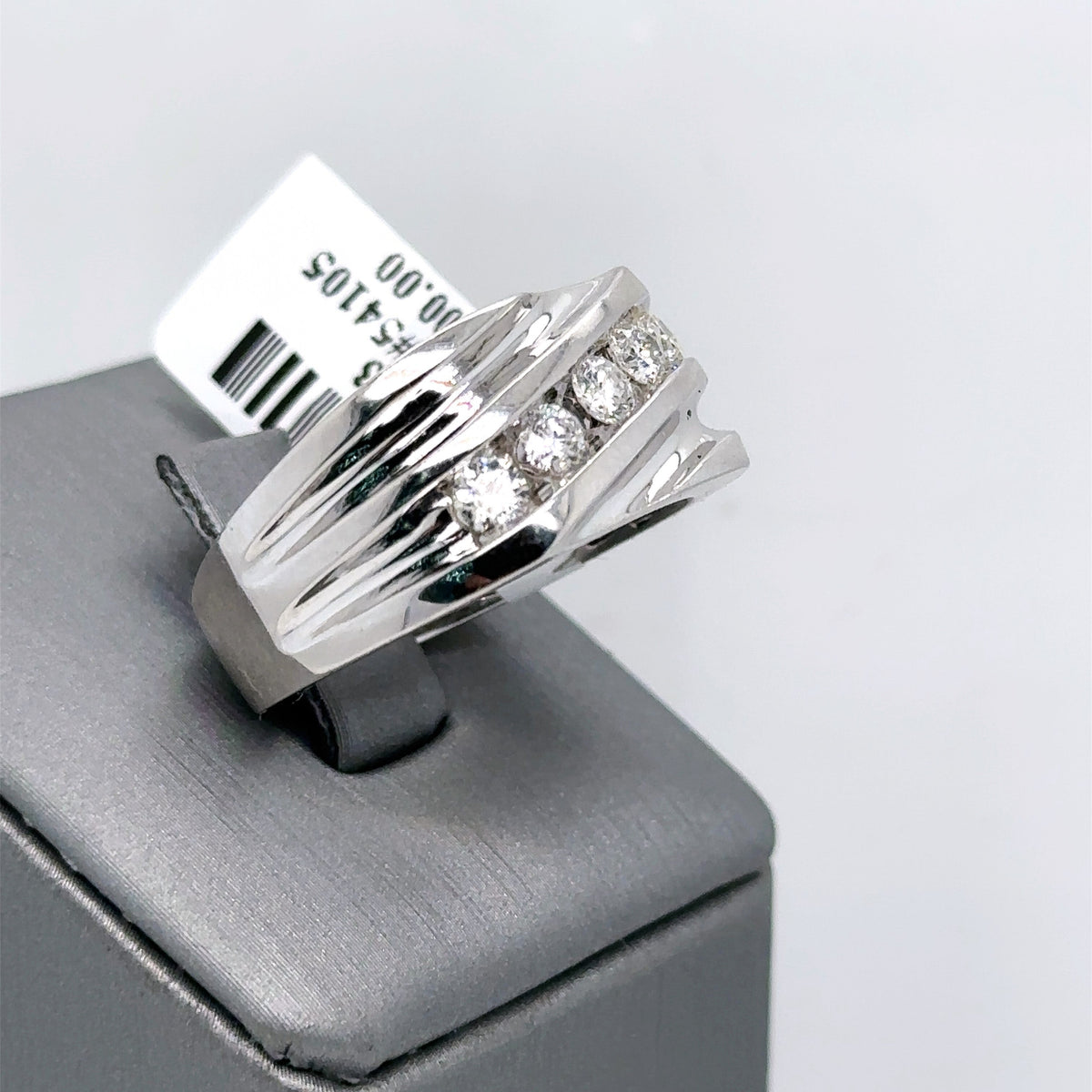 14k White Gold 1.00CT Diamond Men's Wedding Band, 7.9g, Size 10.25