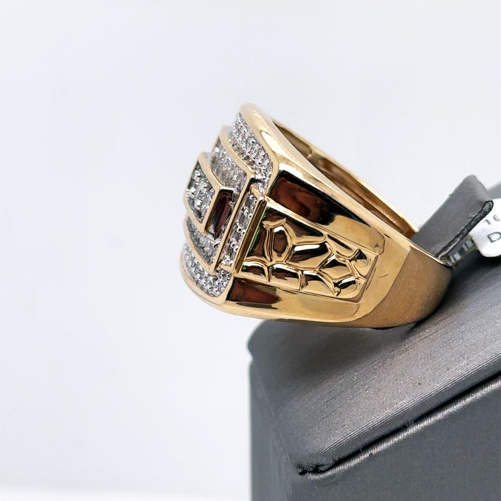 10k Yellow Gold 2.00 CT Diamond Men's Wedding Band, 11.6g, Size 10