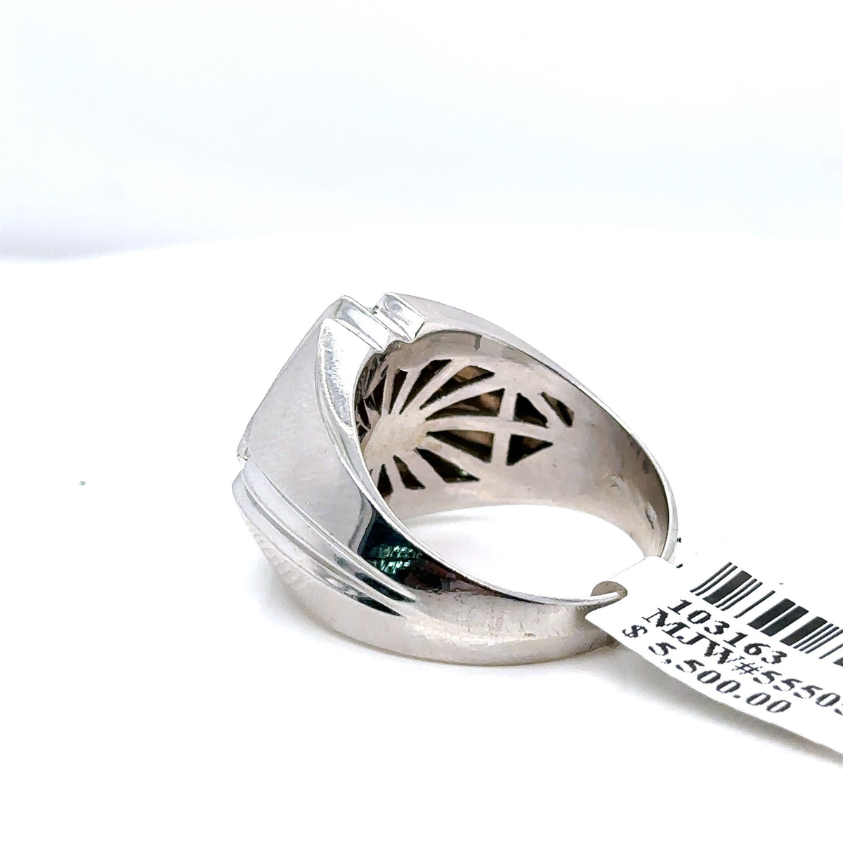 14k White Gold 1.00CT Diamond Men's Wedding Band,  13.7g, Size 8.25