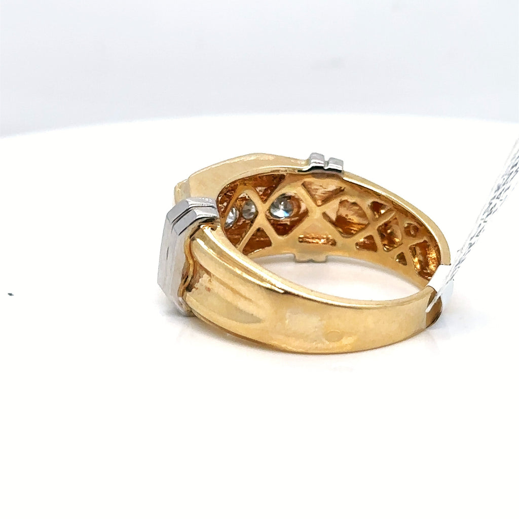 14k Yellow Gold 1.25 CT Diamond Men's Wedding Band, 11.8g, Size 10.75