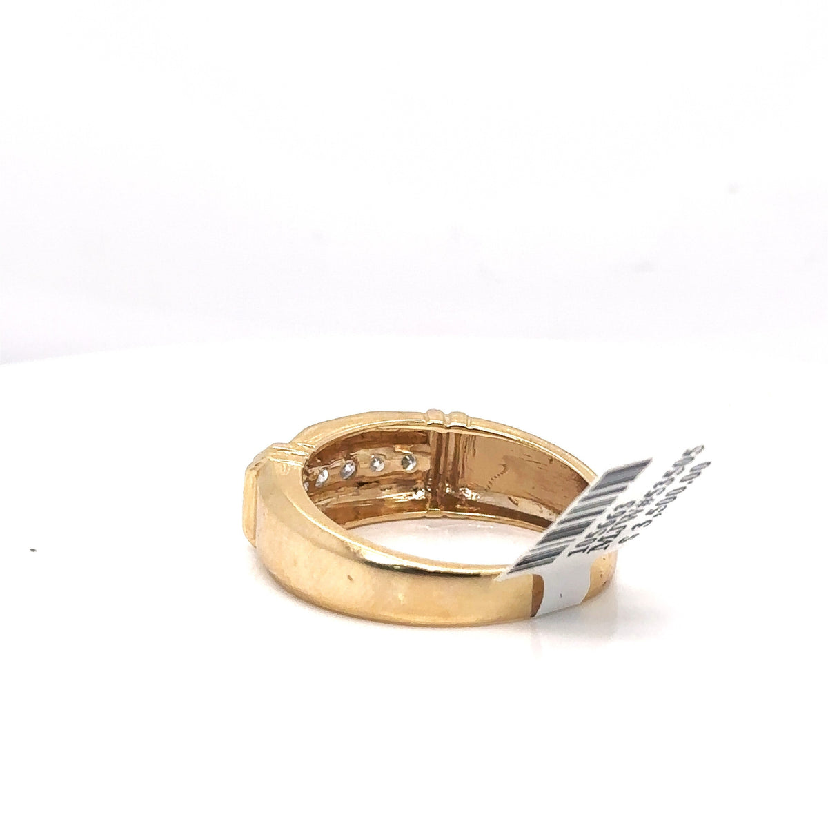 14k Yellow Gold 0.35 CT Diamond Men's Wedding Band, 4.4g, Size 10.75
