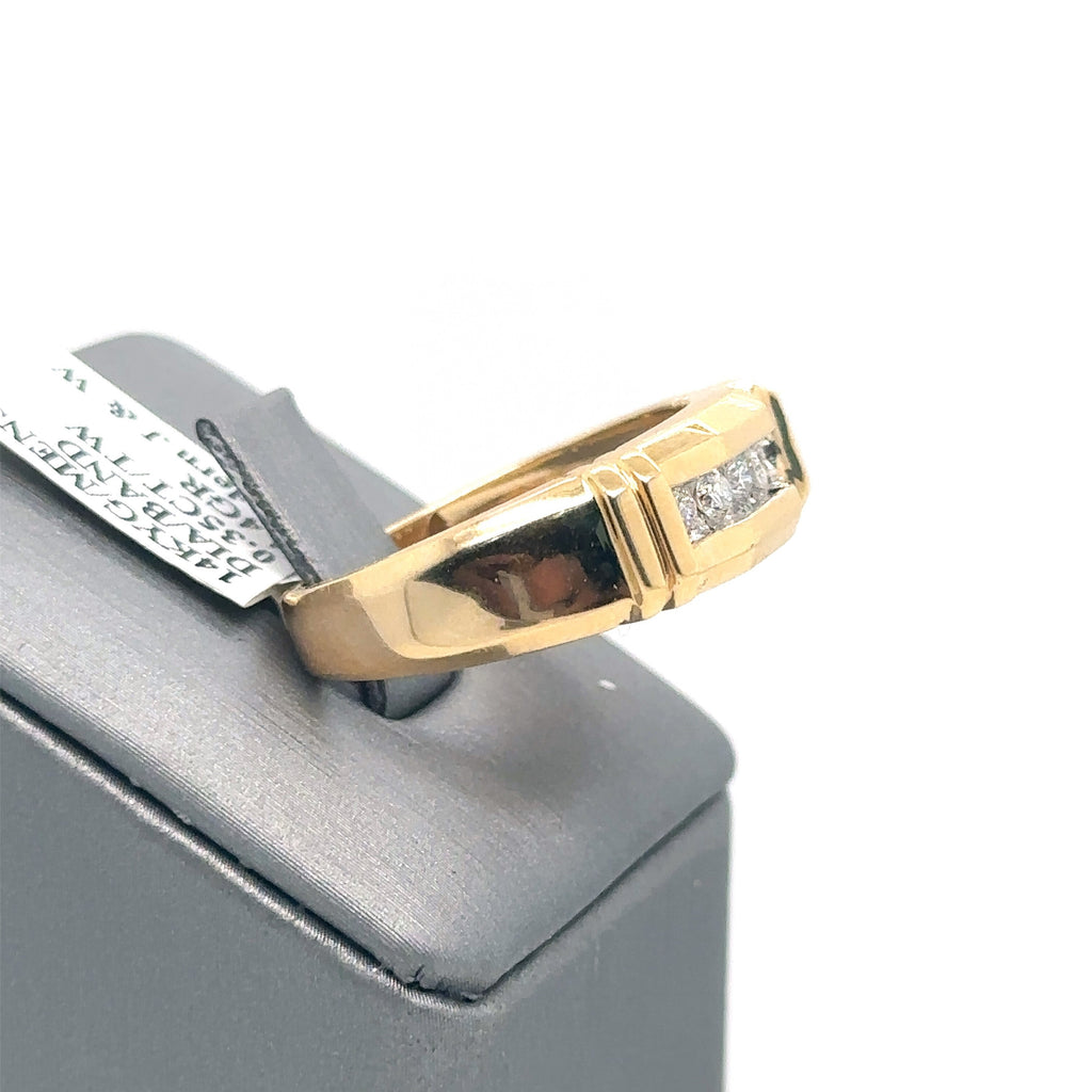 14k Yellow Gold 0.35 CT Diamond Men's Wedding Band, 4.4g, Size 10.75