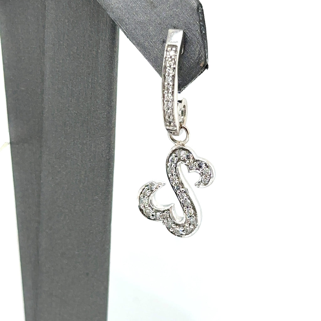 14k White Gold 1.00 CT Diamond Ladies Drop Earrings, 4.0gm,