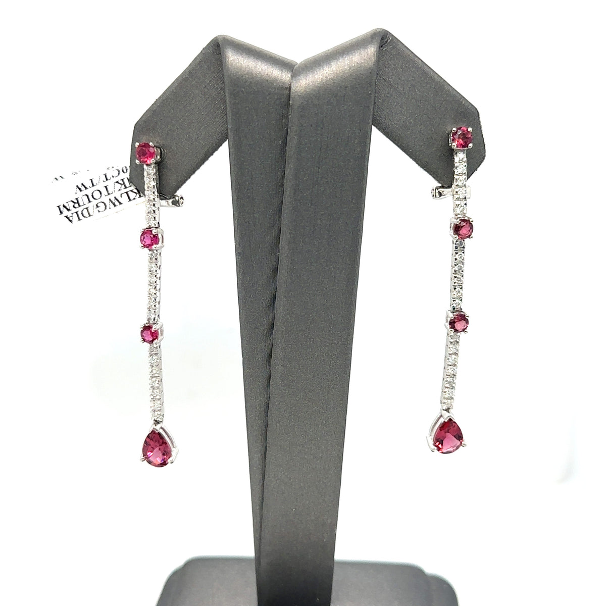 14k White Gold 3.00 CT Diamond Dangling Earrings, 4.7gm
