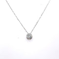 14k White Gold 0.25 Ct Diamond Bezel Pendant Necklace, 1.6gm, S14565