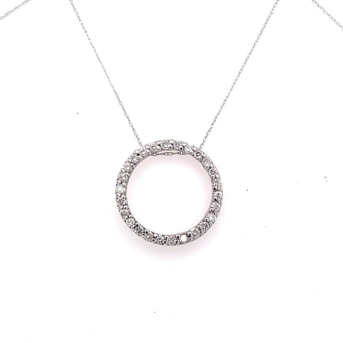 14k White Gold 1.50 CT Diamond Circle of Life Pendant, 6.9g, S106481