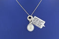 14k White Gold 11mm Pearl & Diamond Ladies Pendant, 4.9gm