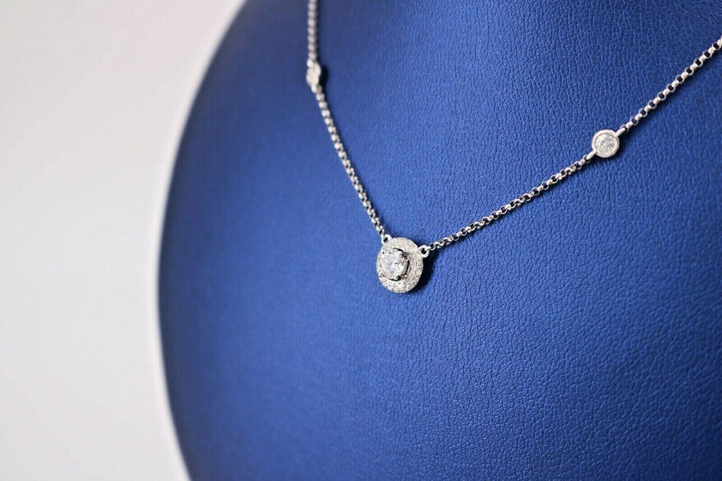 14k White Gold 1.00 CT Diamond Ladies Necklace, 2.6gm, S14034