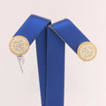 14K Yellow Gold 1.25 CT Diamond Stud Screw Back Earrings, 4.8gm,
