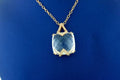 14k Rose Gold 18.00 CT White Topaz & Diamond Pendant Necklace, 8.1gm,