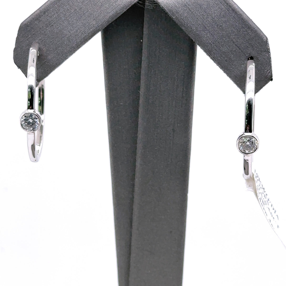10K White Gold 0.50 CT Diamond  Hoop Earrings, 4.5gm