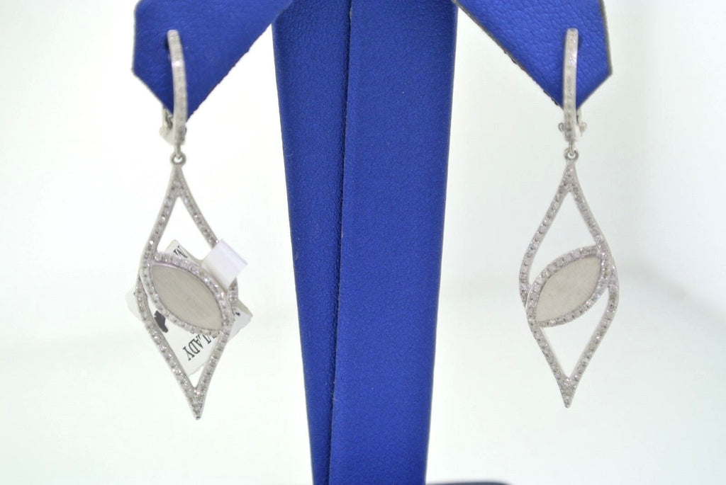 14K WHITE GOLD 0.75 CT ROUND CUT DIAMOND LEVERBACK LADIES EARRINGS