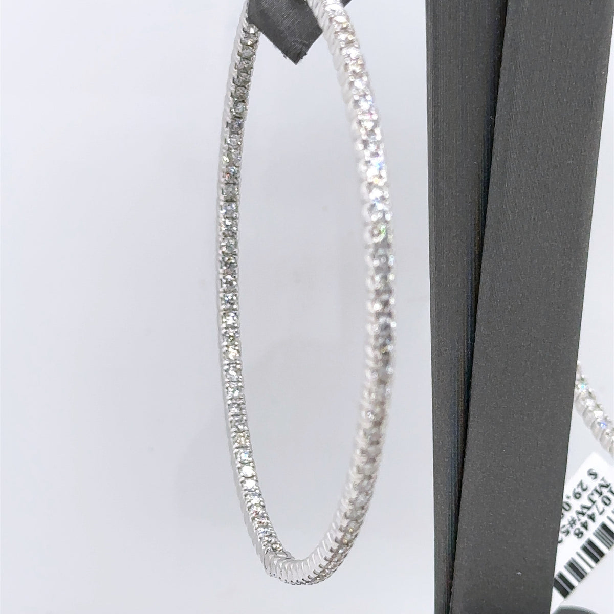 14k White Gold 5.00CT Diamond Inside Out Hoop Earrings, 20.2gm, S107448