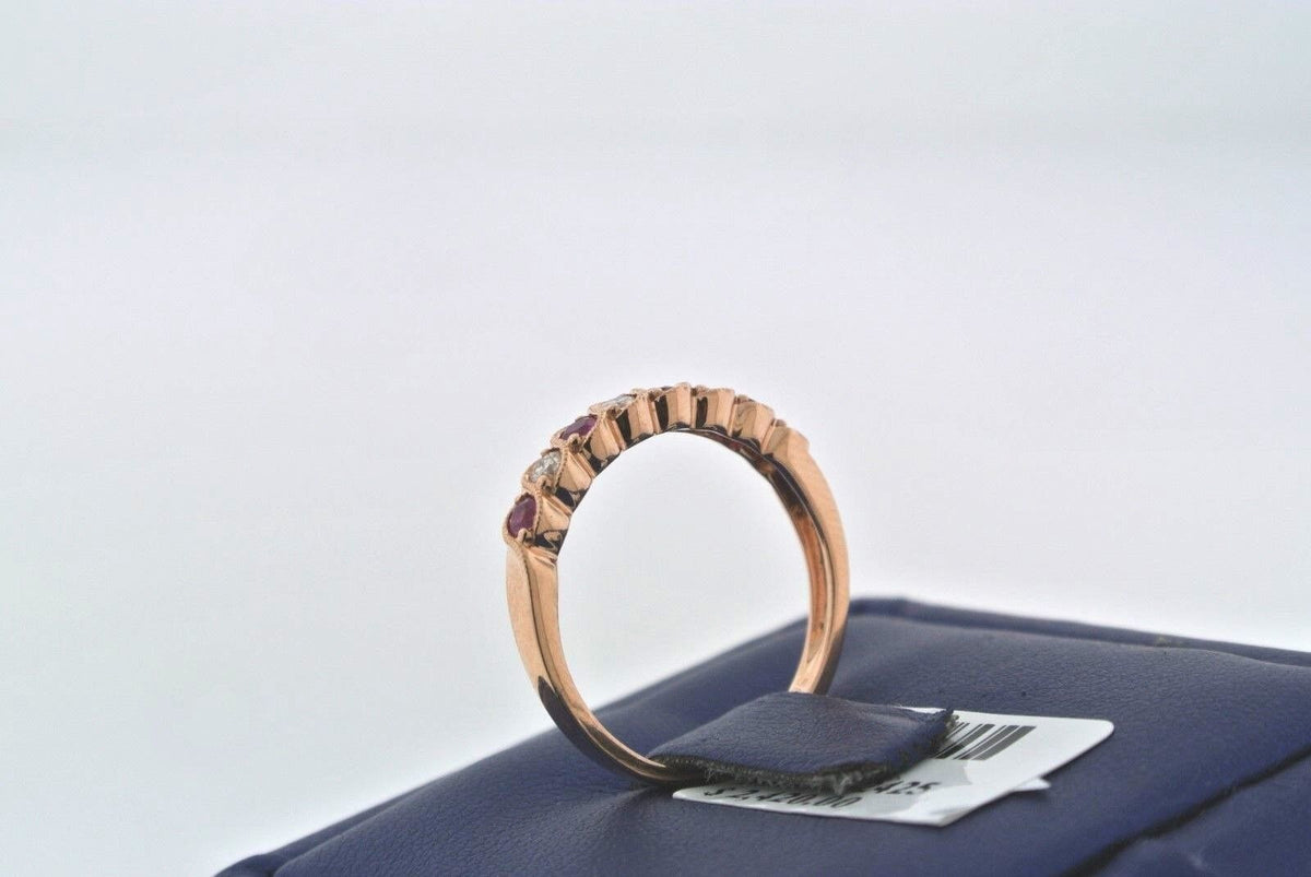 14k Rose Gold 0.50 CT Diamond & Ruby Ladies Band, 2.1gm, Size 6.75, S103345