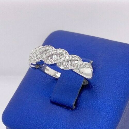 14k White Gold 0.50 CT Diamond Ladies Band, 3.8 g, Size 6.75, S14161