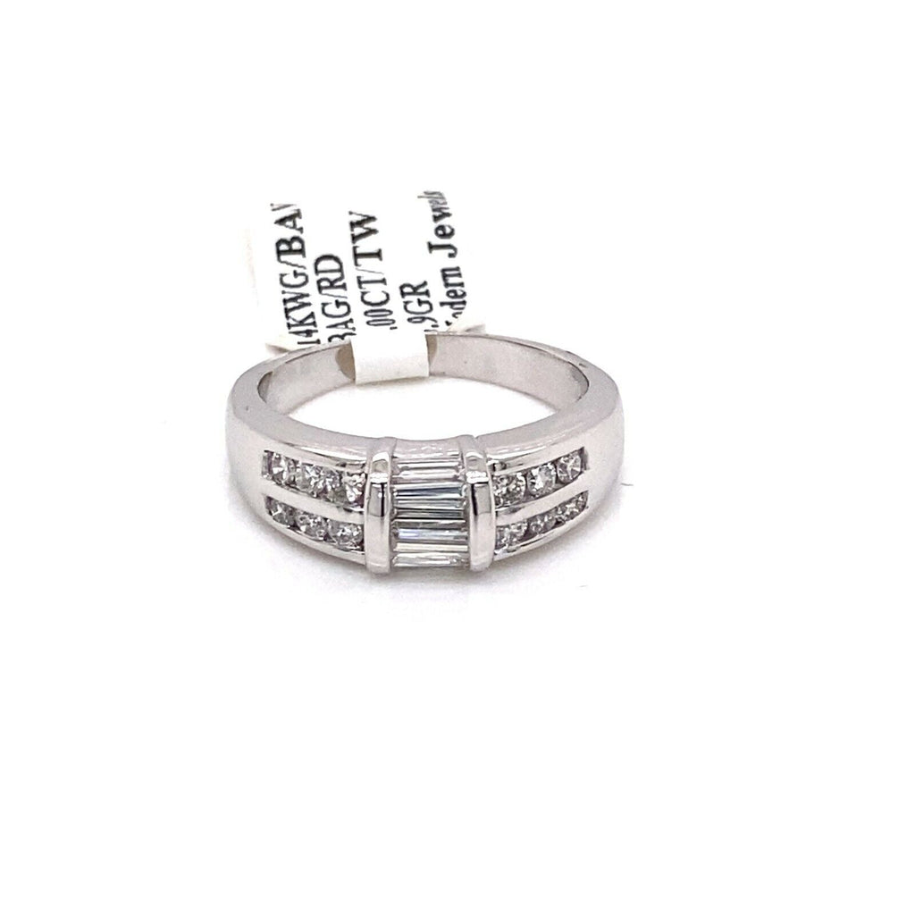 14k White Gold 1.00 CT Diamond Band, 5.9g, Size 6.25, S13149
