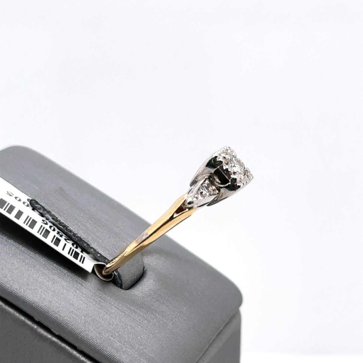 Antique 14k Two Tone Gold 0.25CT Diamond Engagement Ring 2.5gm,Size 5.75,S102806