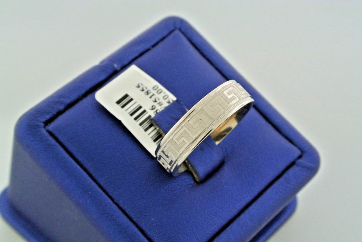 14k White Gold Men's Comfort Fit Band, 6.2gm, Size 10, 6mm, S104486