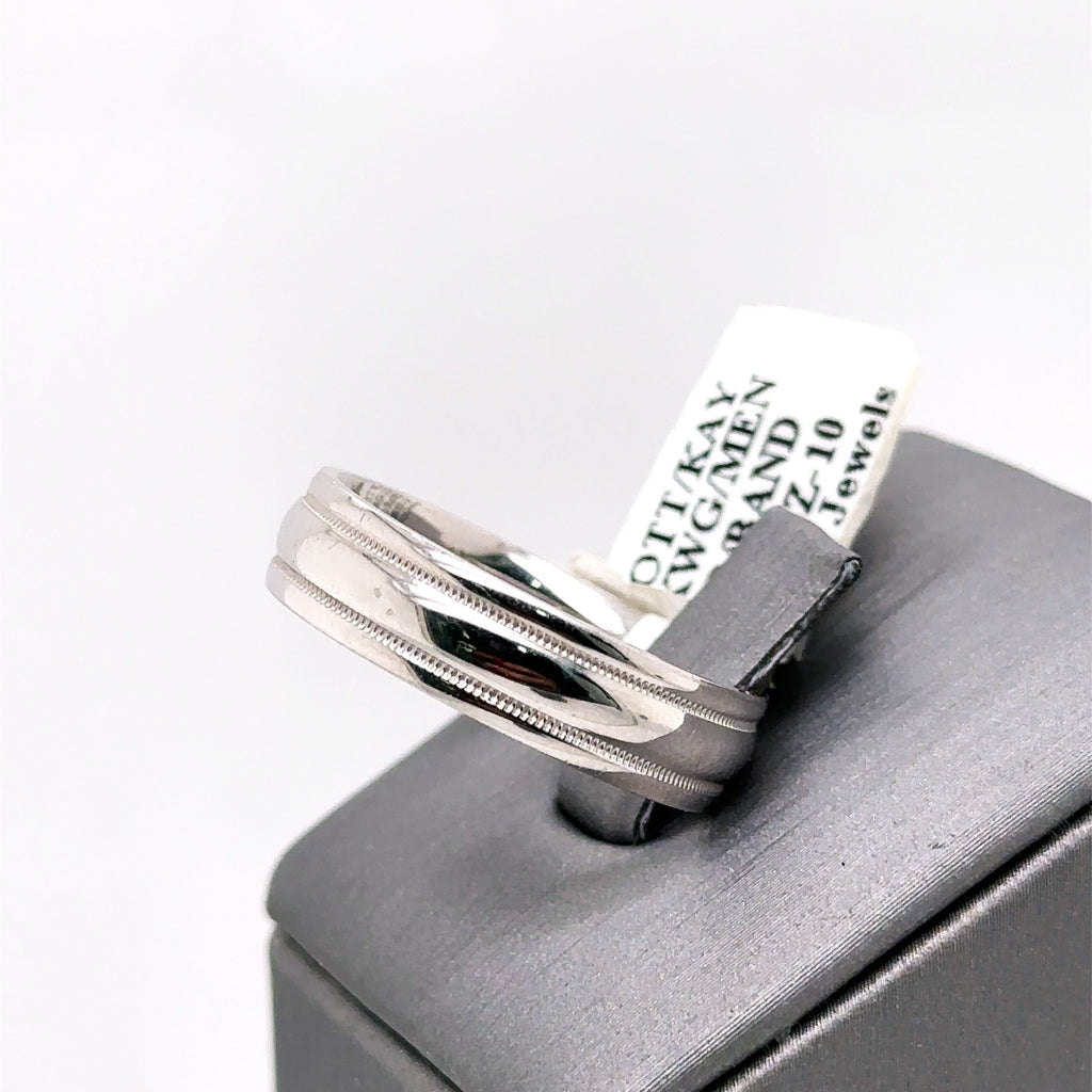 Scott Kay 19k White Gold Men's Wedding Band, 9.7gm, Size 10, S12856