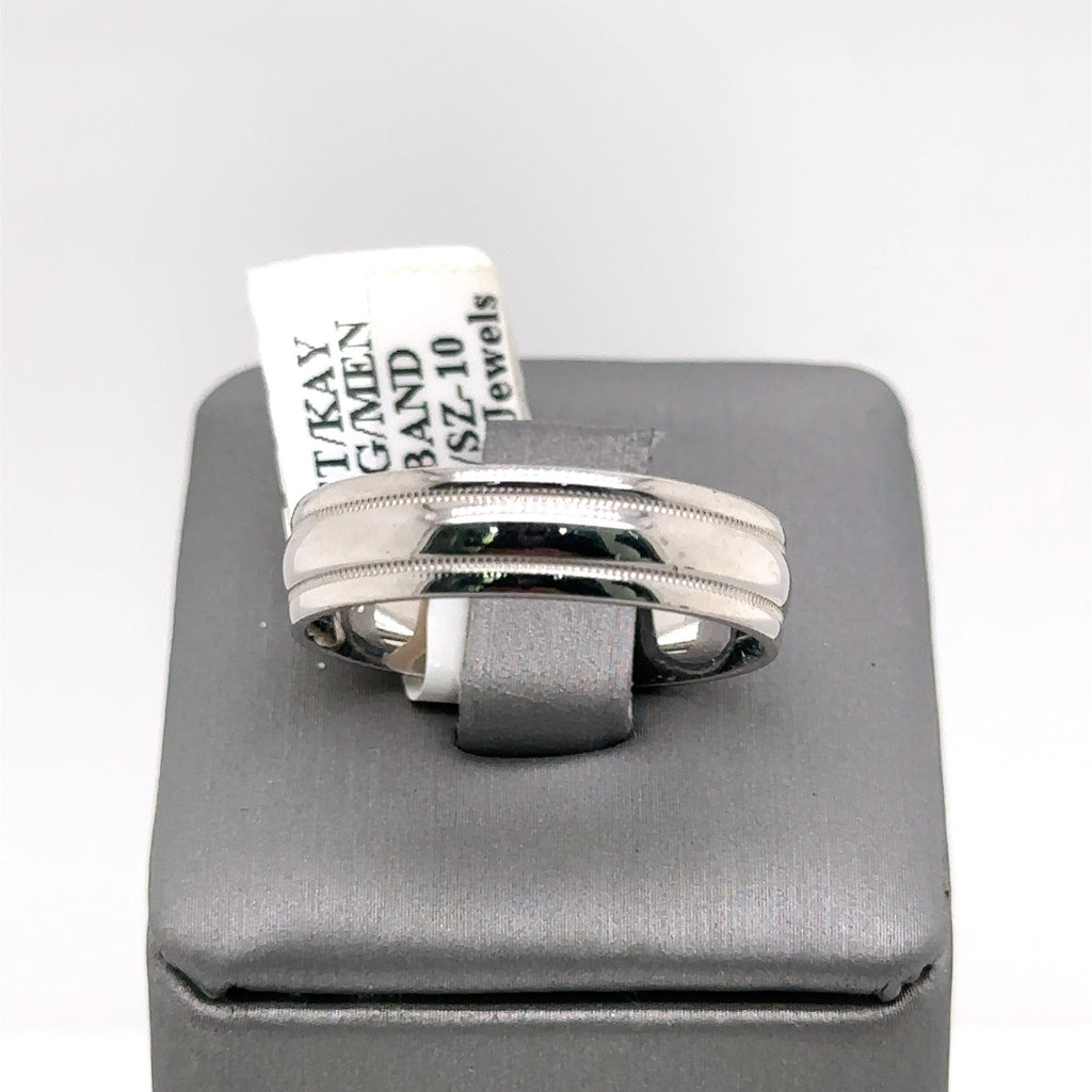 Scott Kay 19k White Gold Men's Wedding Band, 9.7gm, Size 10, S12856