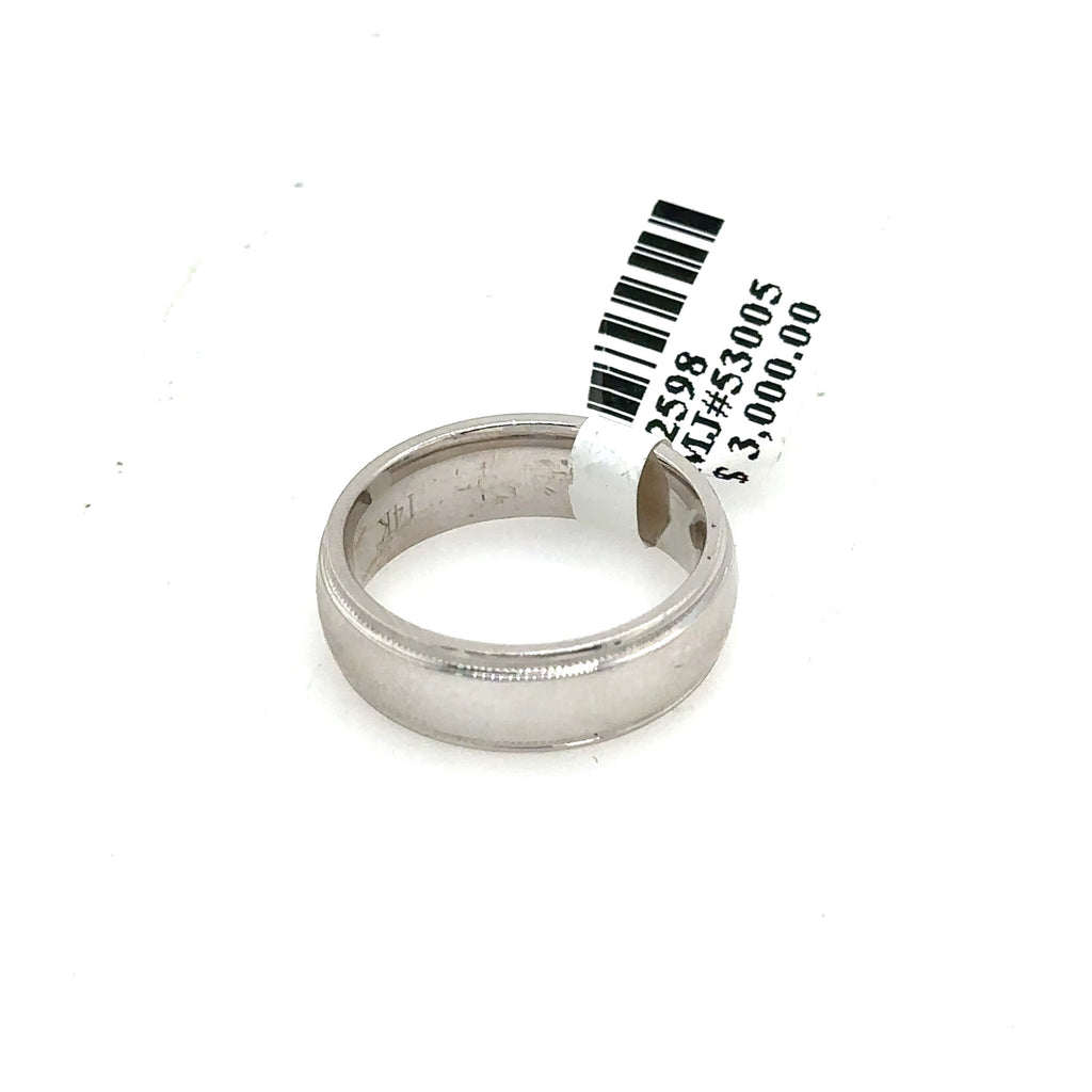 14k White Gold Comfort Fit ladies Wedding Band, 7.1gm, Size 6, S12598
