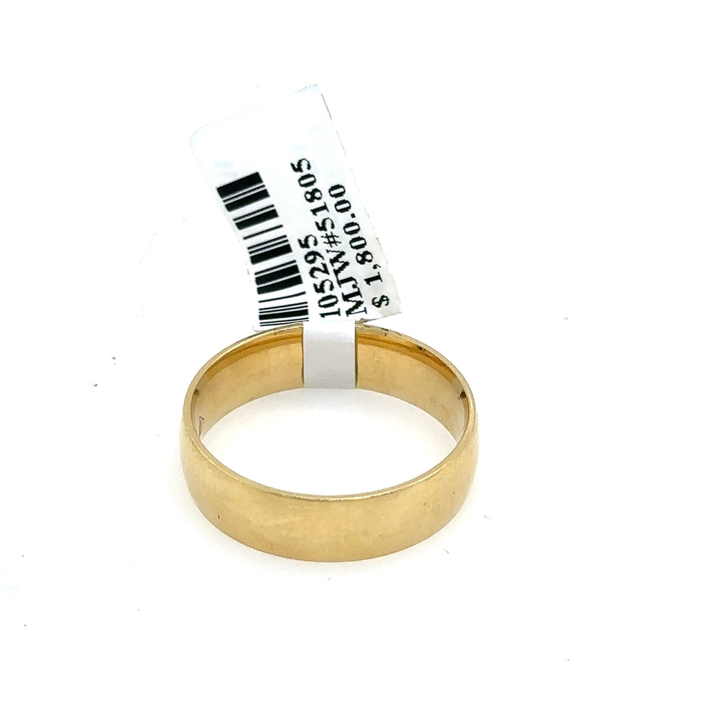 14k Yellow Gold Comfort Fit Men's Wedding Band, 6.0gm, Size 10,
