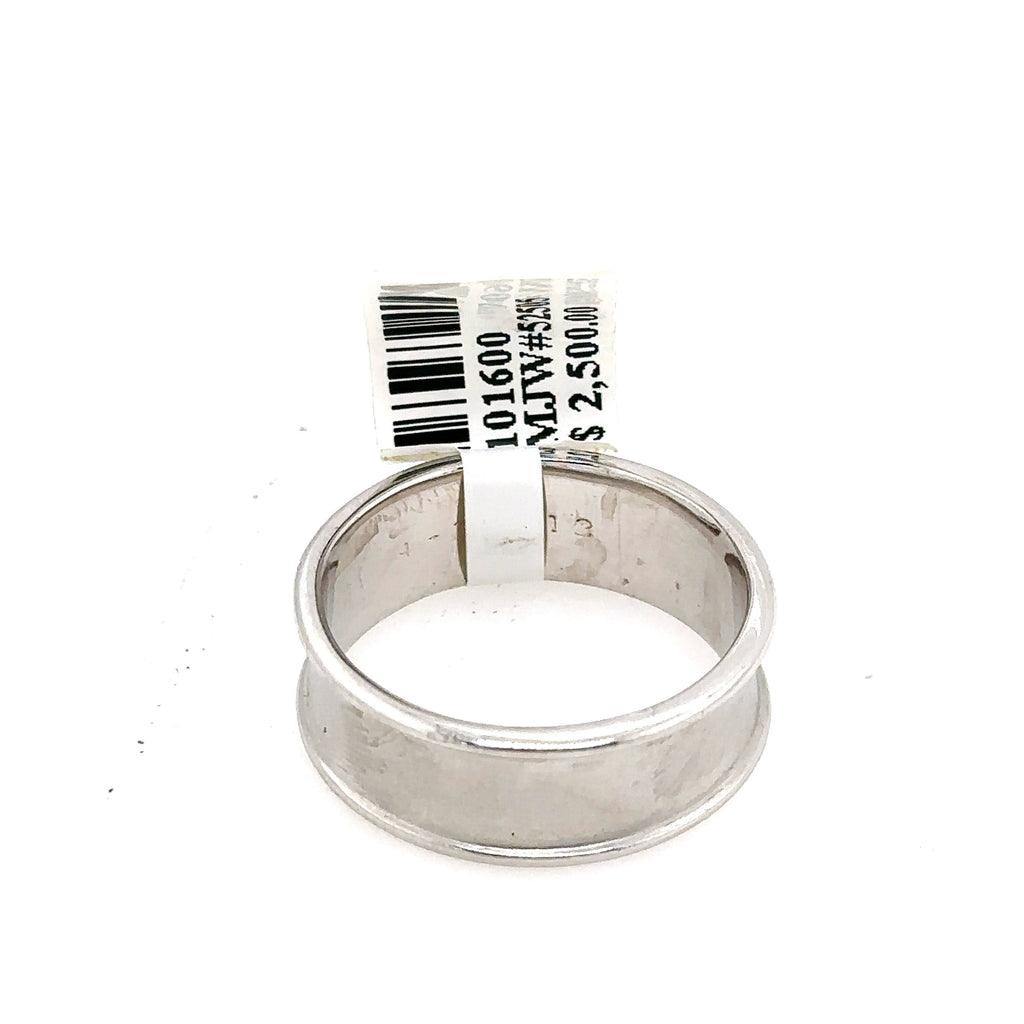 14k White Gold Comfort Fit Men's Wedding Band, 8.2gm, Size 10.75 S101600