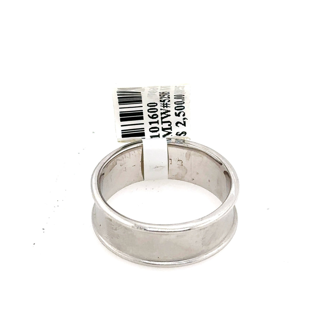 14k White Gold Comfort Fit Men's Wedding Band, 8.2gm, Size 10.75 S101600