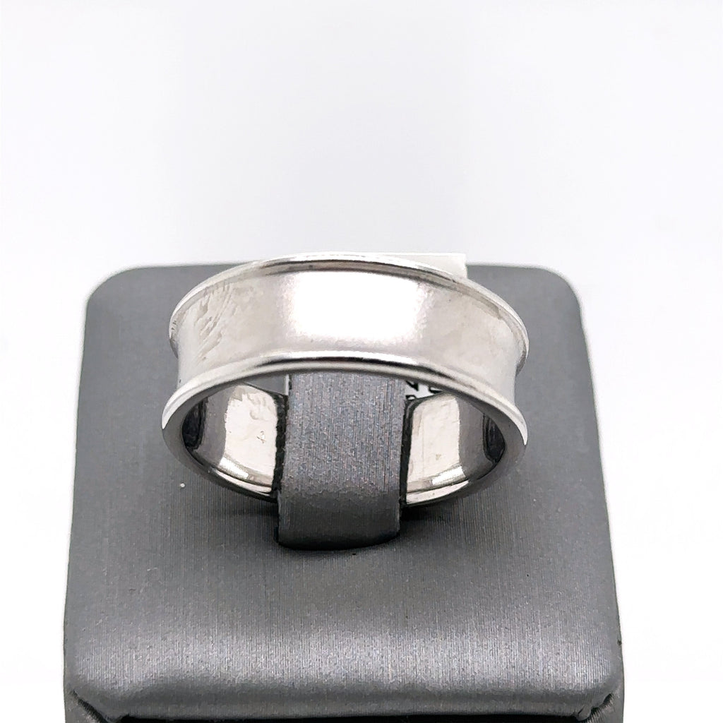 14k White Gold Comfort Fit Men's Wedding Band, 8.2gm, Size 10.75 S101600