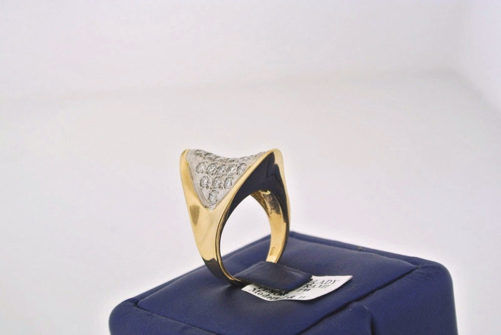 14kt Yellow Gold 1.50CT Diamond Cluster Pyramid Ladies Ring,11.9gm,S102362