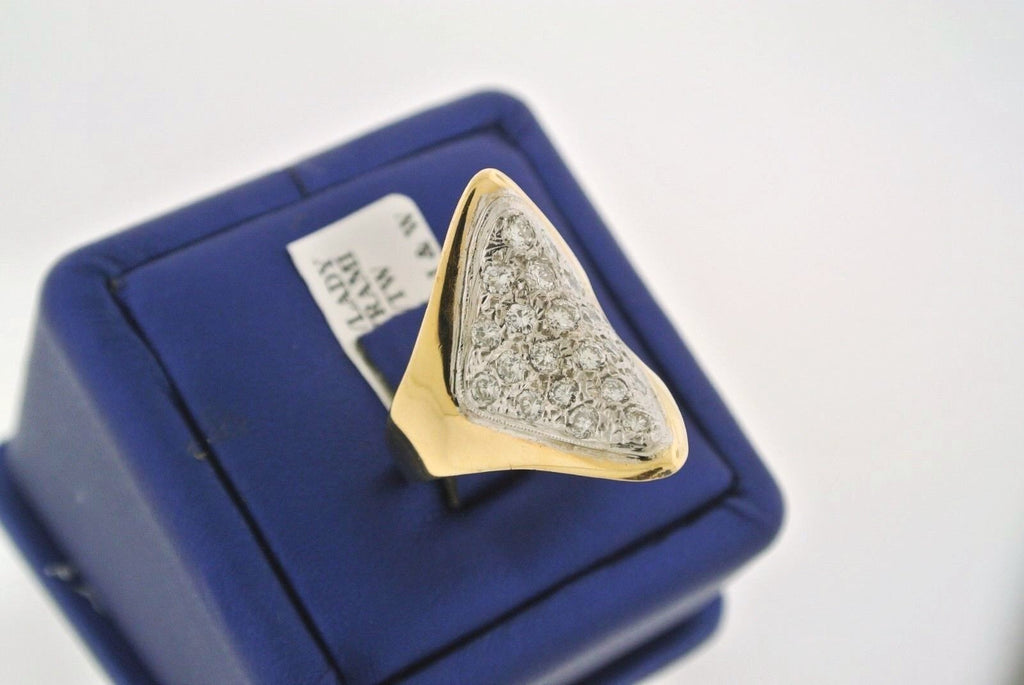 14kt Yellow Gold 1.50CT Diamond Cluster Pyramid Ladies Ring,11.9gm,S102362