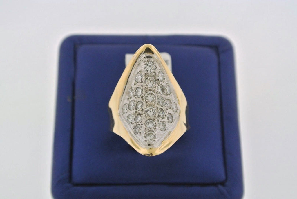 14kt Yellow Gold 1.50CT Diamond Cluster Pyramid Ladies Ring,11.9gm,S102362