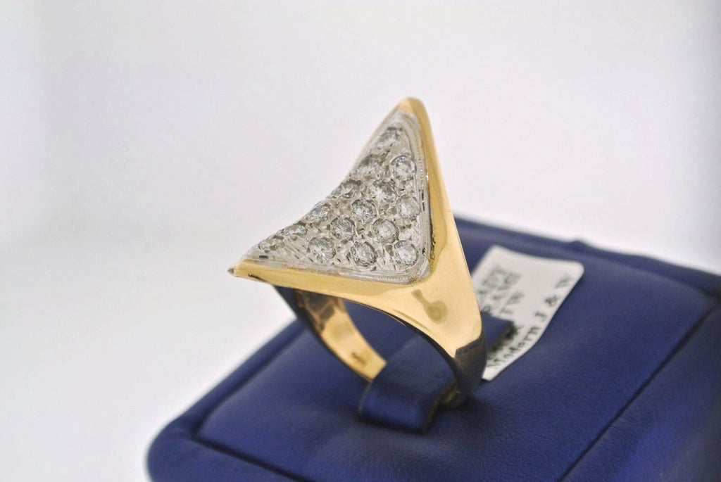 14kt Yellow Gold 1.50CT Diamond Cluster Pyramid Ladies Ring,11.9gm,S102362
