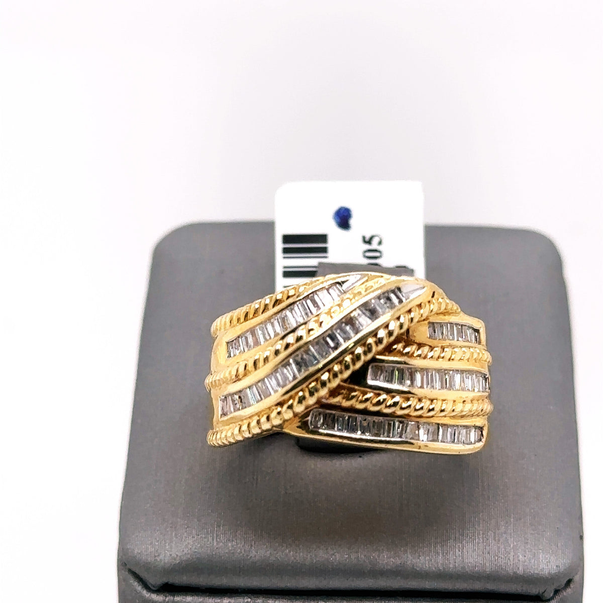 14k Yellow Gold 1.00CT Ladies Baguette Diamond Ring, 9.0gm, Size 8, S105125