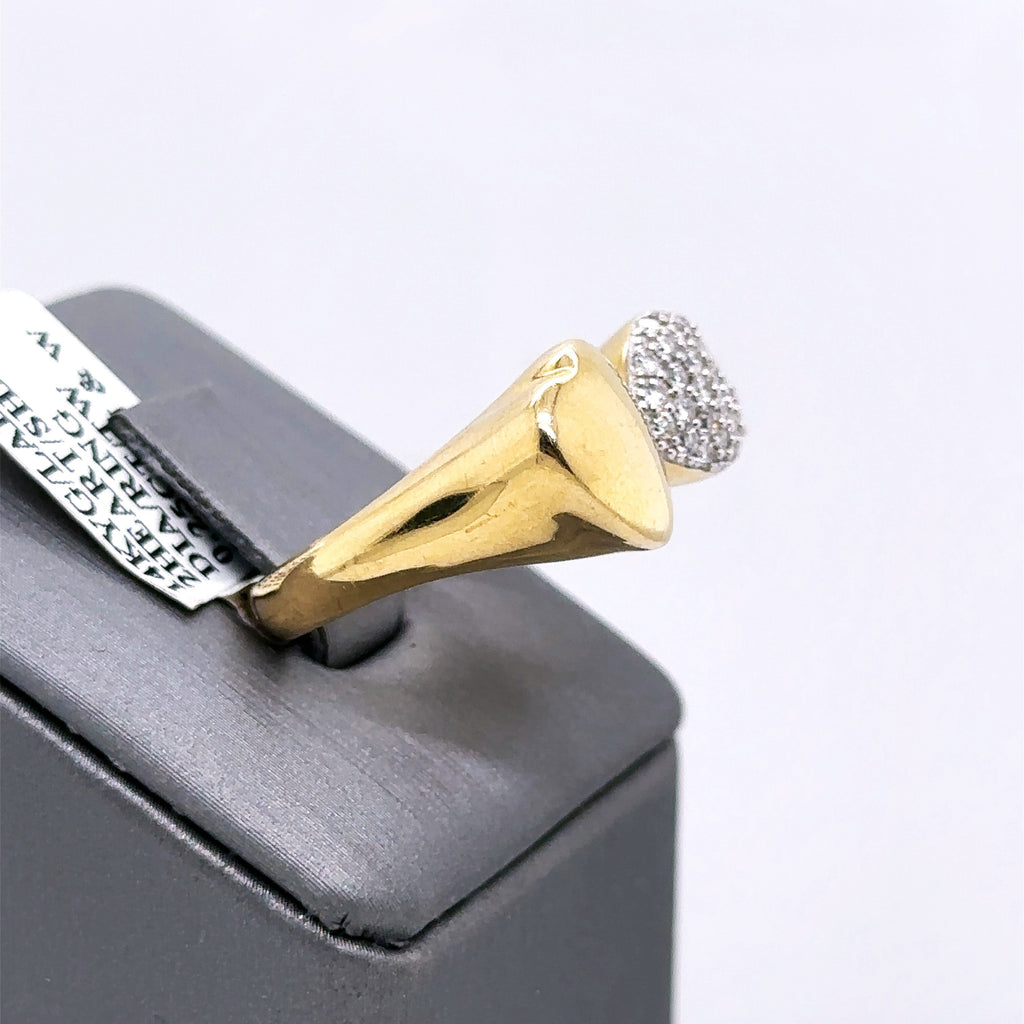 14k Yellow Gold 0.25CT Diamond Ladies Heart Cluster Ring 7.8gm Size 7 S105477