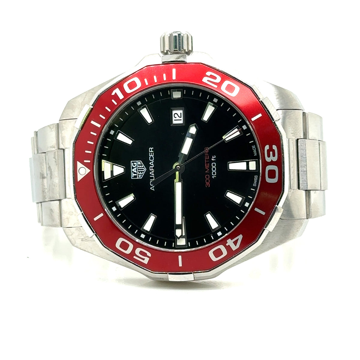 TAG HEUER AQUARACER Quartz Watch, 43 mm, Steel WAY101B.BA0746- Pre Owned