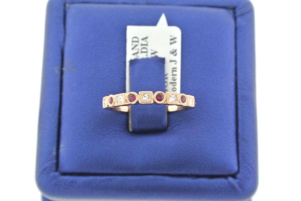14k Rose Gold 0.45 CT Ruby & Diamond Ladies Band, 2.4gm, Size 6.5, 103350