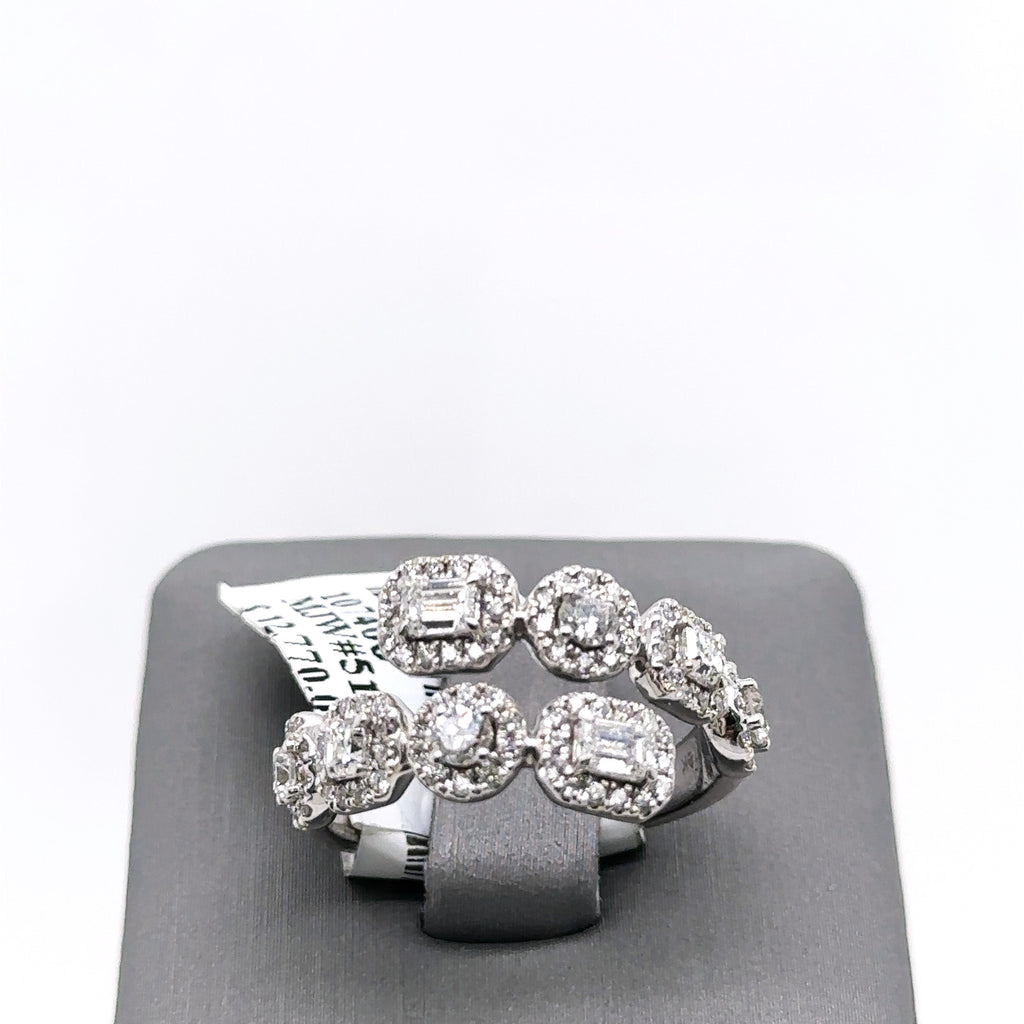 14k White Gold 1.65CT Diamond Ladies Bypass Band, 5.9G, Size 7.25, S107406
