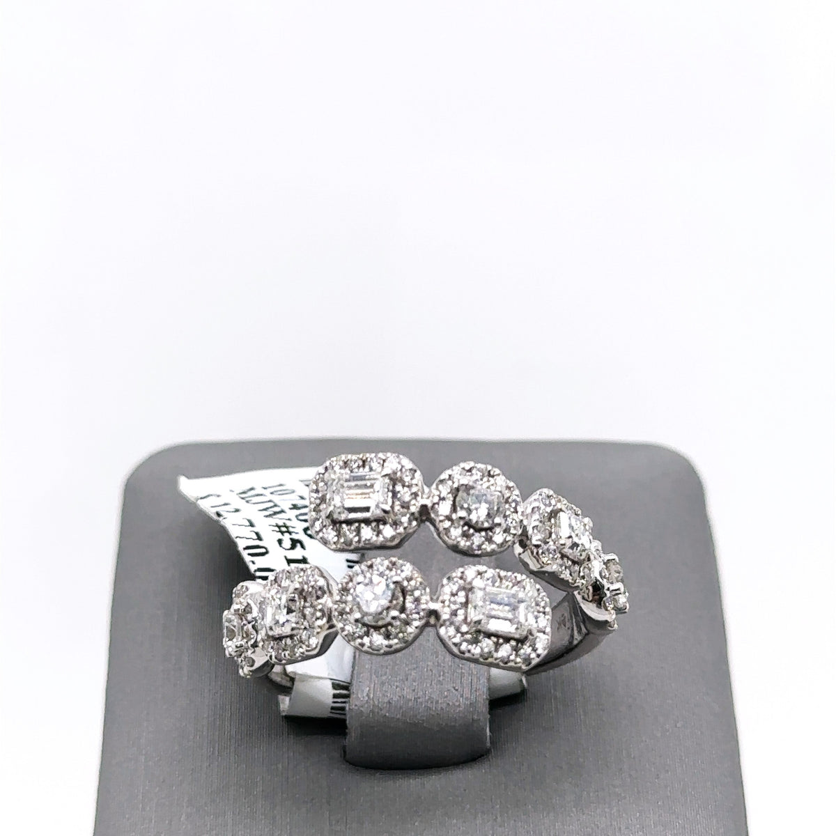 14k White Gold 1.65CT Diamond Ladies Bypass Band, 5.9G, Size 7.25, S107406