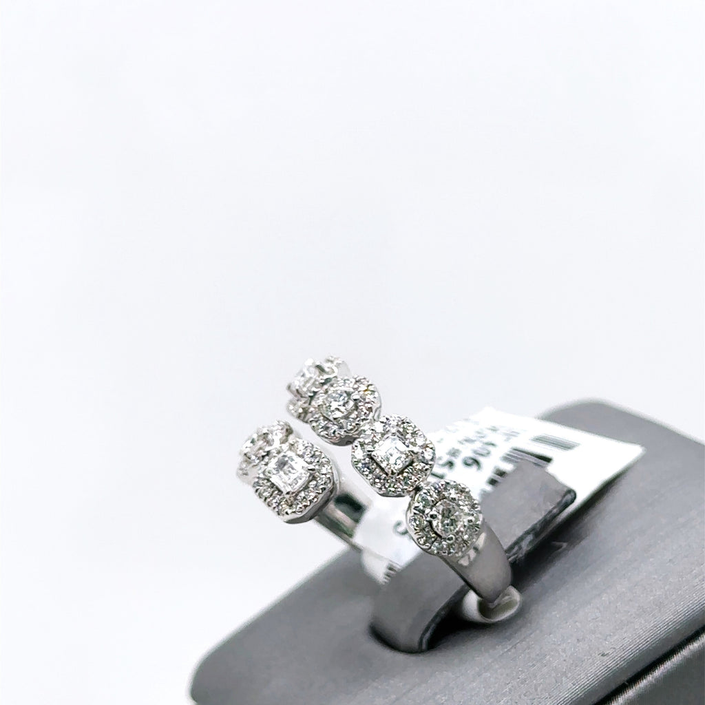 14k White Gold 1.65CT Diamond Ladies Bypass Band, 5.9G, Size 7.25, S107406