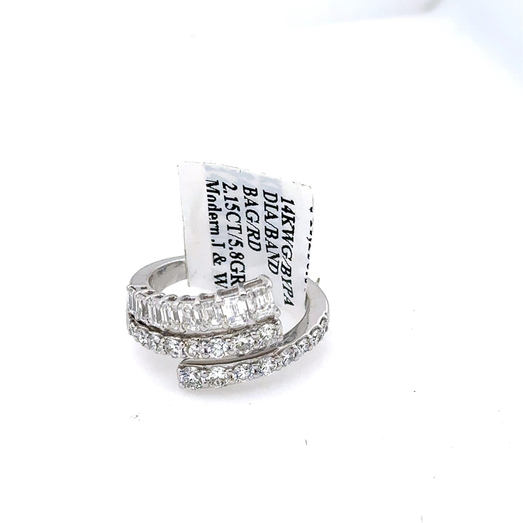14k White Gold 2.15CT Diamond Ladies Bypass Band, 5.8G, Size 7, S107407