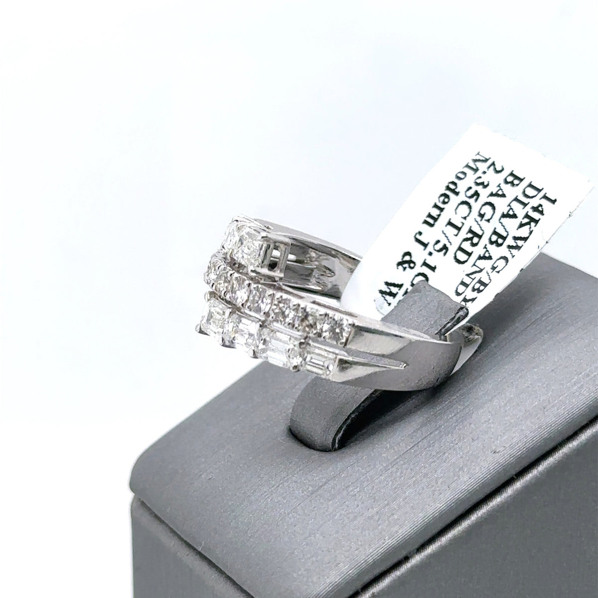 14k White Gold 2.35CT Diamond Ladies Bypass Band, 5.1G, Size 7, S107408