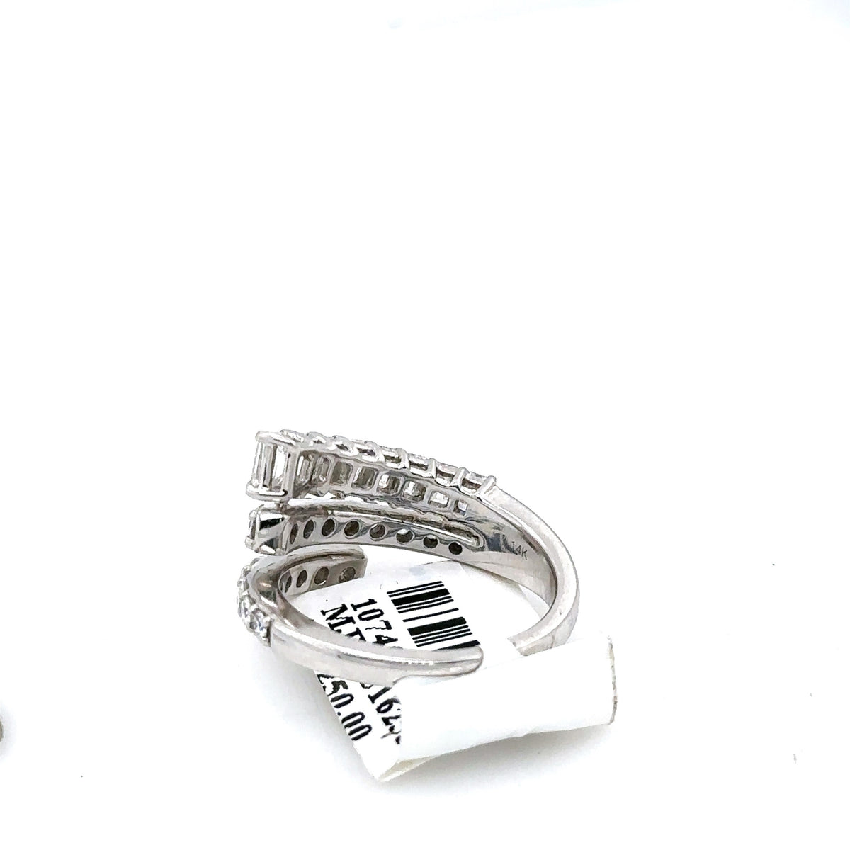 14k White Gold 2.15CT Diamond Ladies Bypass Band, 5.8G, Size 7, S107407
