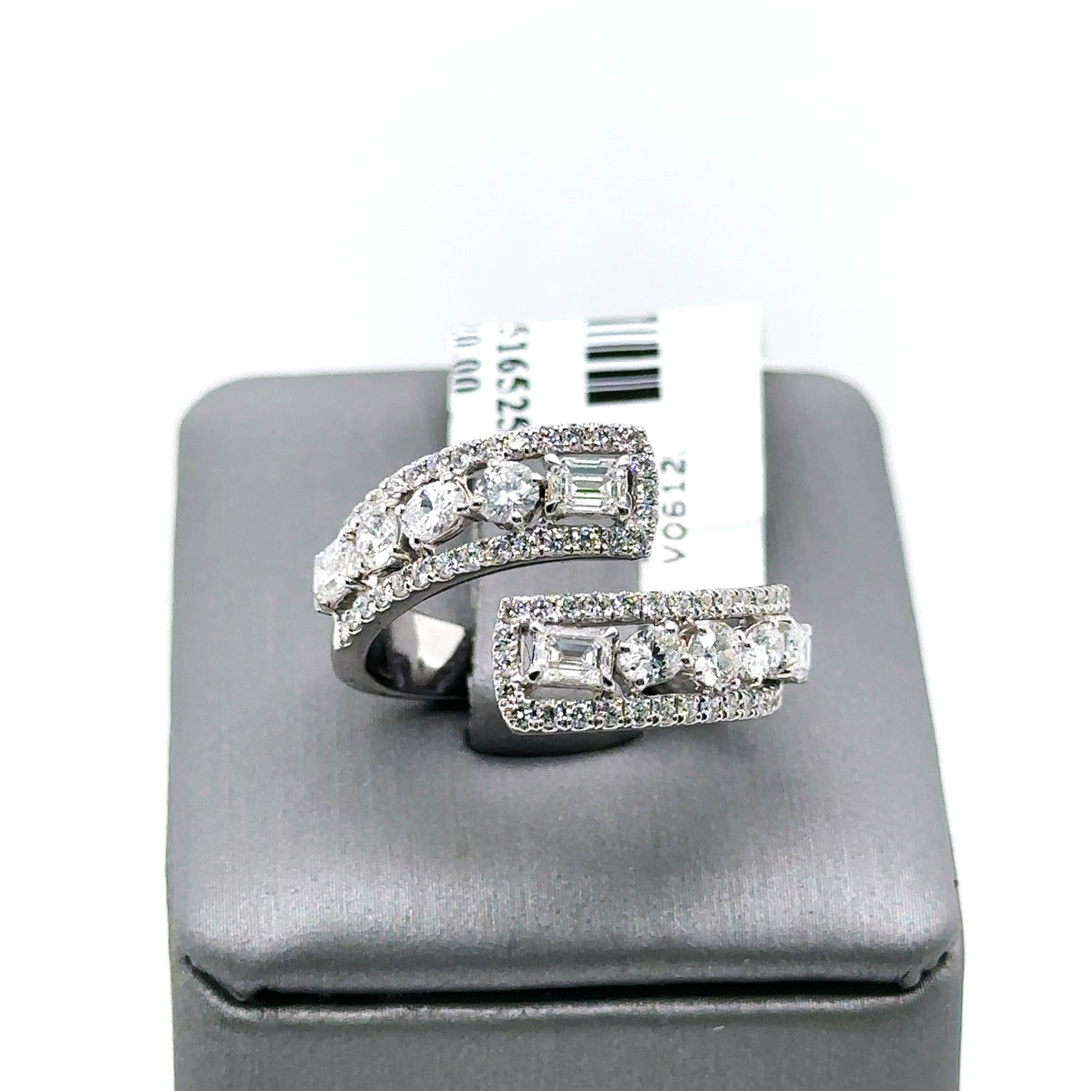 14k White Gold 2.00CT Diamond Ladies Bypass Band, 6.1G, Size 7 S107405